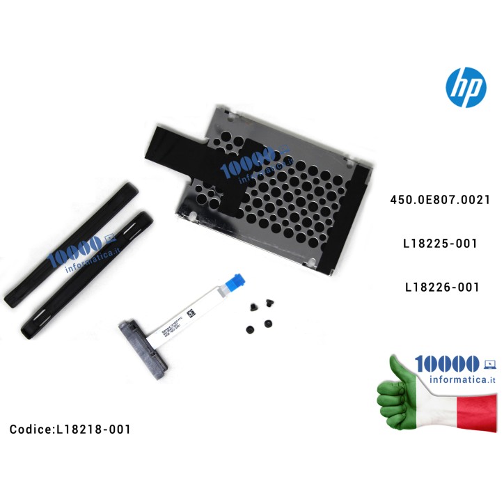 KIT Supporto Caddy + Cavo Connettore HDD Hard Disk HP Pavilion X360 14-CD 14M-CD 15-CN 14M-CD0003DX 14-CD054TU 14-CD023TX 450.0E807.0021 L18225-001 L18226-001