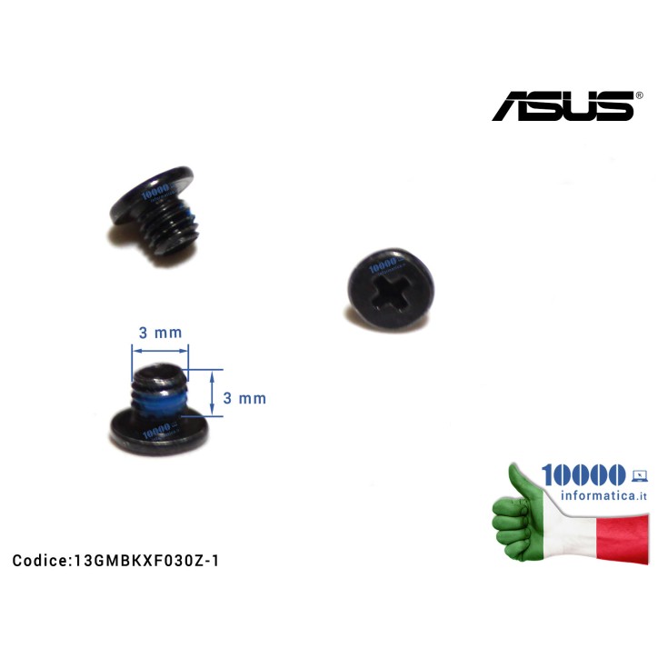Vite di Fissaggio Notebook [M3*3L (K) B-ZN NY] (1 PZ) ASUS A53 A55 ET2012 F550 G750J GL702 K501 K53 N551 N56 P553 Q550 TP300 TP500