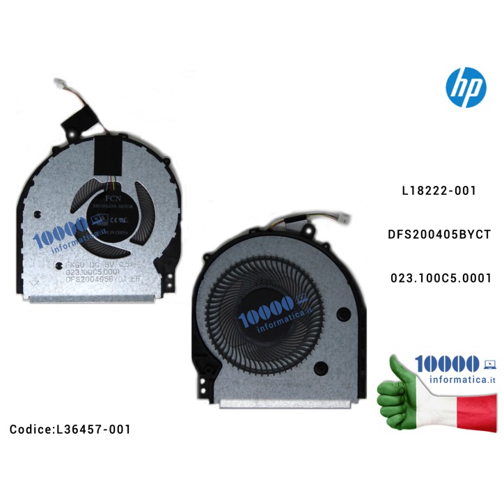 Ventola Fan CPU HP Pavilion X360 14-CD 14M-CD [Versione UMA] 14M-CD0001DX 14-CD0522SA L18222-001 DFS200405BYCT 023.100C5.0001