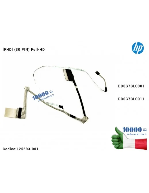 Cavo Flat LCD HP 15-CS 15-CW 15T-CW TPN-Q208 TPN-Q210 [FHD] (30 PIN) L25593-001 Cavo Flat LCD HP 15-CS 15-CW 15T-CW TPN-Q208 TPN