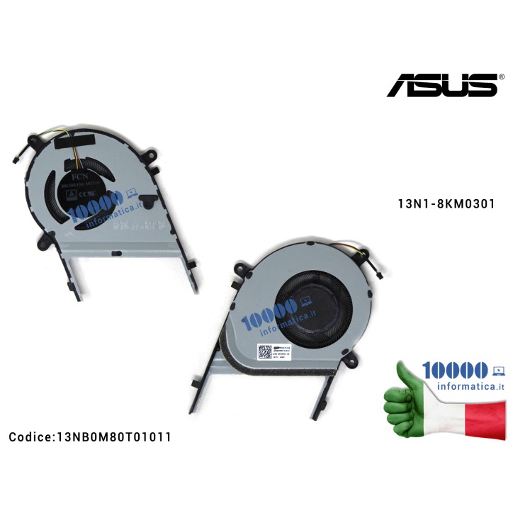 Ventola Fan CPU ASUS ZenBook Flip 15 UX562 UX562F UX562FA UX562FD UX562FDX 13N1-8KM0301 13NB0M80T01011