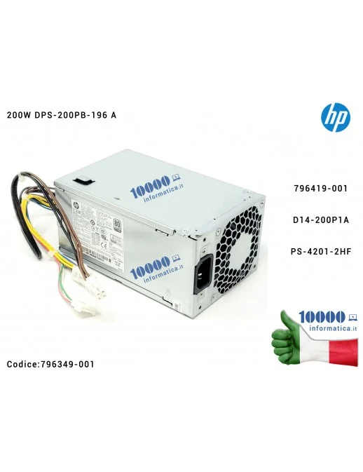 796349-001 Alimentatore HP 200W PSU ProDesk 600 705 800 G2 Power Supply DPS-200PB-196 A 796349-001 796419-001 D14-200P1A PS-4...