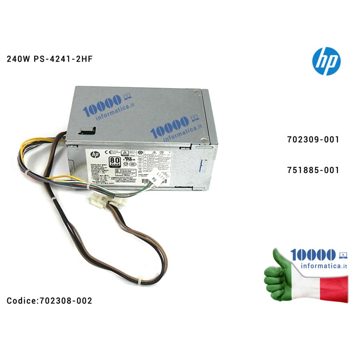 Alimentatore HP 240W PSU ProDesk 600 G1 Power Supply PS-4241-2HF 702309-001 751885-001 702308-002