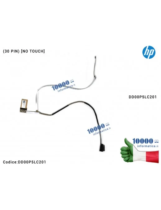 DD00P5LC201 Cavo Flat LCD HP 15-DY 15S-FQ 15-EF 15S-EQ TPN-Q230 (30 PIN) [NO TOUCH] 0P5 15-DY1071WM 15-DY107NR 15-DY1971CL 15...