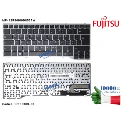 CP683303-03 Tastiera Italiana FUJITSU LifeBook T725 T726 (FRAME SILVER) MP-12R86I06D8551W CP683303-03