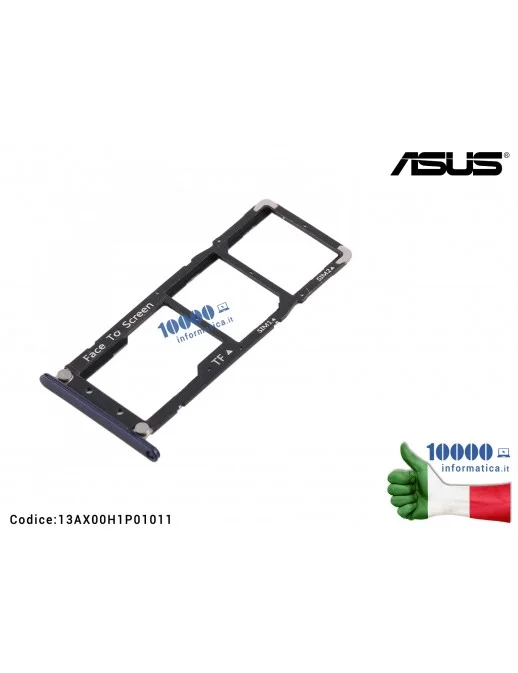 13AX00H1P01011 Carrello SIM Tray SD Card ASUS ZenFone 4 Max ZC520KL (X00HD) [Nero] 13AX00H1P01011 2 SIM Card Tray + Micro SD ...