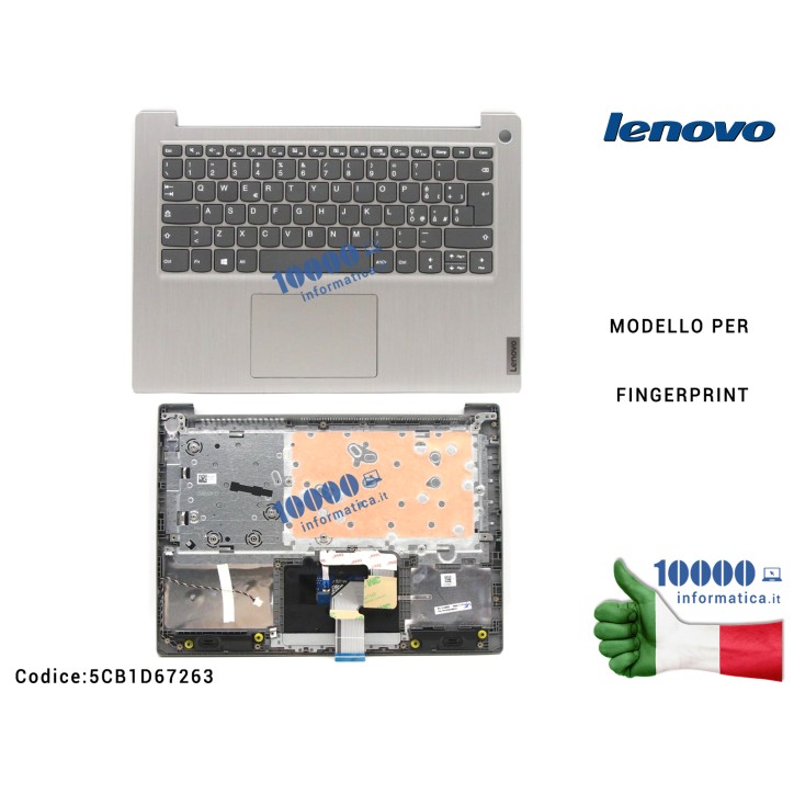 Tastiera Italiana Completa di Top Case Superiore LENOVO IdeaPad 3-14IML05 (81WA) [GRAY] 5CB0X56616 5CB1D67263 L81WA
