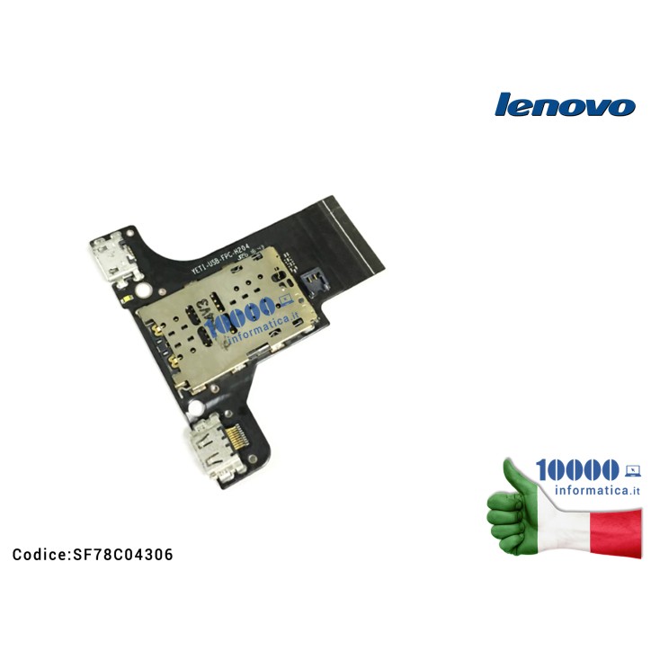 Lettore SIM Jack Dock Board Connettore USB FPC LENOVO Yoga Book YB1-X91F YB1-X91L YB1-X90F YB1-X90L (ZA0V) YETI USB FPC H204 SF7