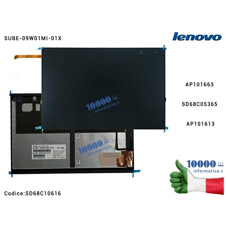 Tastiera Italiana Secondo Display LENOVO Yoga Book 2 in 1 YB-X90 YB-X91F YB-X91L ZA0V ZA0W ZA16 Wacom Digitizer Unit SUBE-09W01M