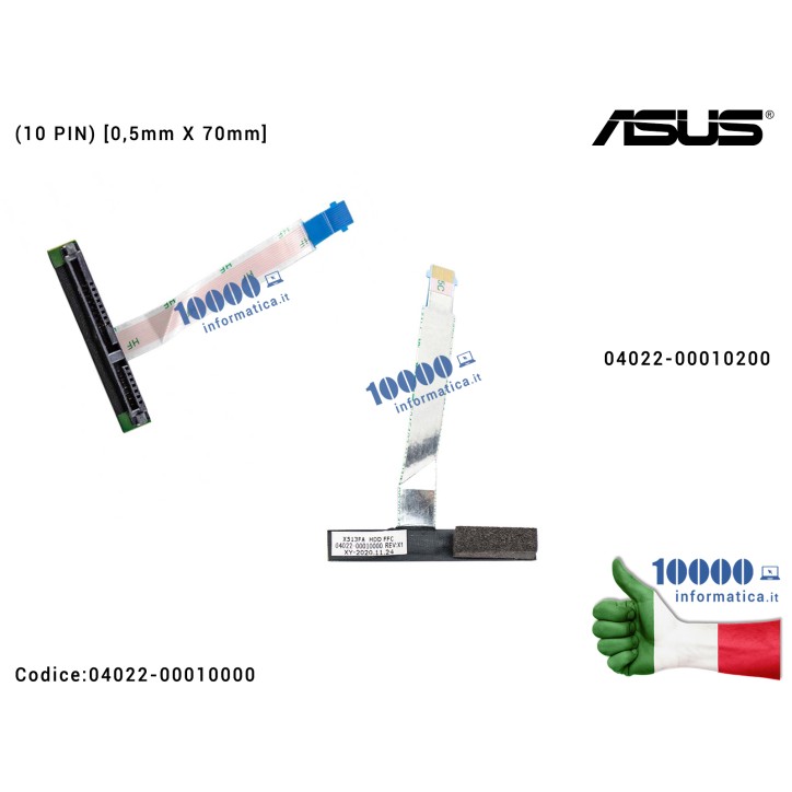 Cavo Collegamento Hard Disk Connettore HDD SATA FFC ASUS VivoBook 15 F513 K513 M513 S513 X513 (10 PIN) [7 cm] X513E X513EA X513EP X513EQ X513IA X513U X513UA X513FA F513E F513EA F513EP F513EQ F513IA F513U F513UA 04022-00010200