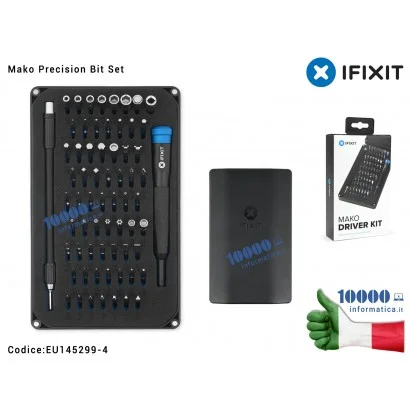 EU145299-4 iFixit Mako Precision Bit Set - Starter set di riparazione 64 punte di precisione (4 mm) cacciavite e strumenti di...