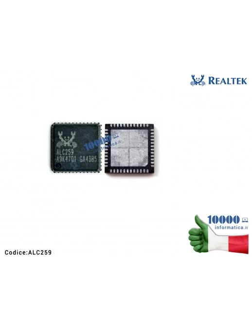 ALC259 IC Chip REALTEK ALC259 HD Audio Controller Chip 259 QFN-48 ALC-259 ALC259-CG ALC259-VB5-GR ALC259-GR ALC 259 ALCZ59 AL...