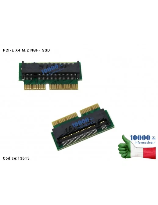 13613 Adattatore PCI-E X4 M.2 NGFF SSD APPLE MacBook Air Pro A1465 A1466 A1502 A1398 (2013-2015) M2 Key Adapter Caddy Board N...