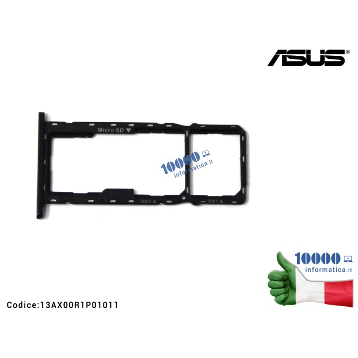 Carrello SIM Tray SD Card ASUS ZenFone Lite L1 G553KL ZenFone Live L1 G552KL ZA550KL (X00RD) [MIDNIGHT BLACK] 13AX00R1P01011
