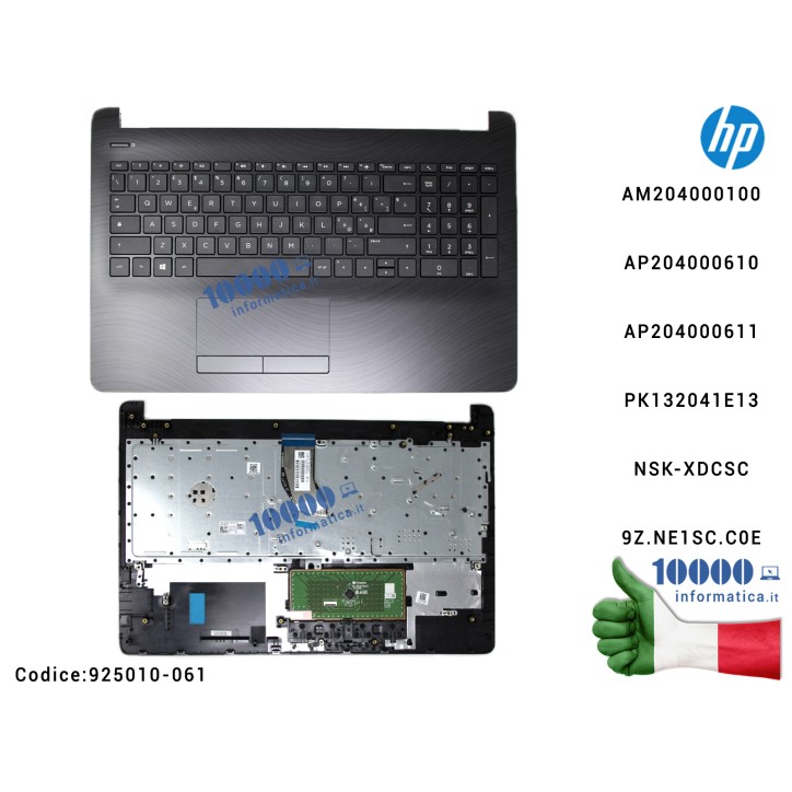 Tastiera Italiana Completa di Top Case Superiore Palmrest [Sparkling Black] HP Pavilion 15-BR 15-BS 15-BW 250 G6 255 G6 TPN-C129