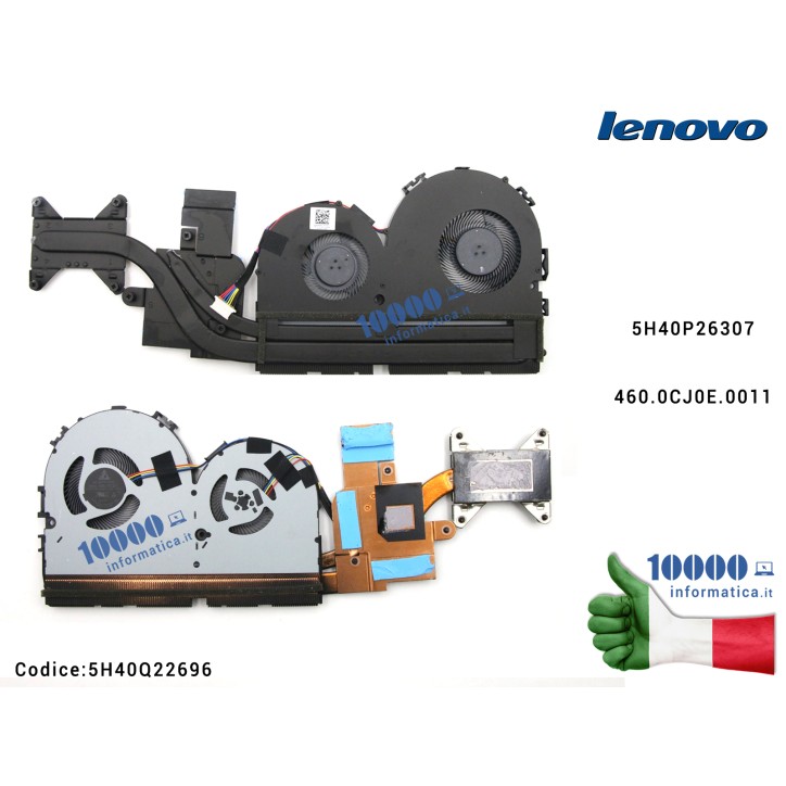 Ventola Fan con Dissipatore Heatsink LENOVO IdeaPad 720-15IKB (81C7) (81AG) 5H40Q22696 5H40P26307 460.0CJ0E.0011 [Modello DIS]