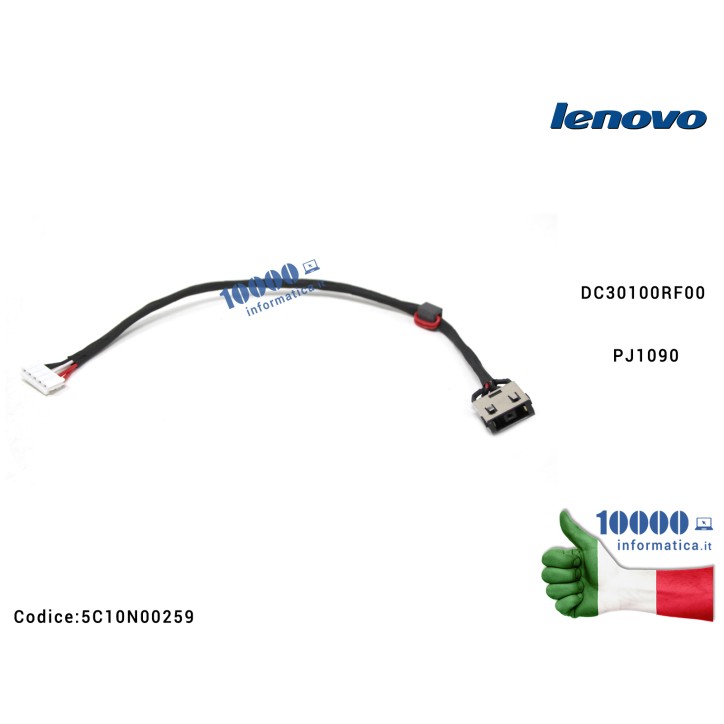 Connettore DC Power Jack PJ1090 LENOVO IdeaPad Y520-15IKBN (80WK) DC30100RF00 DY512 5C10N00259