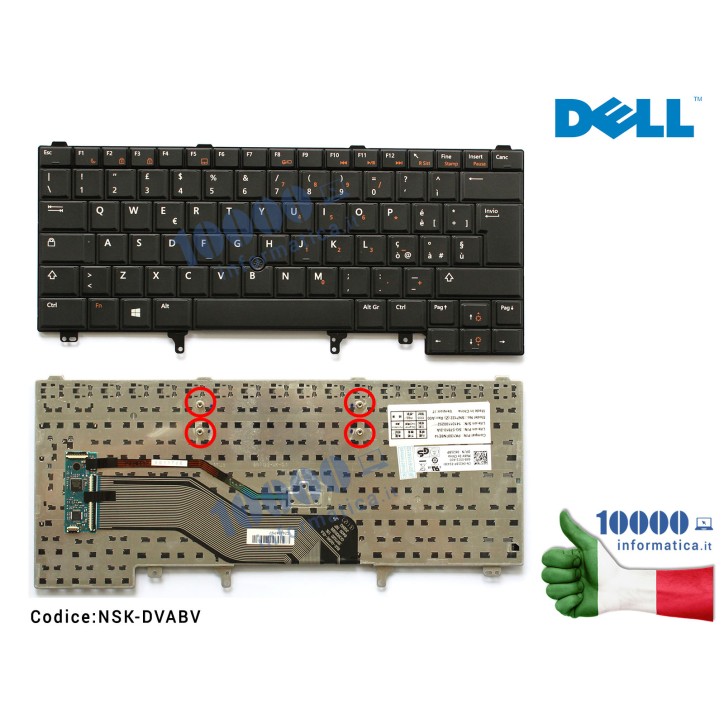 Tastiera Italiana per DELL Latitude E6220 E6420 E6320 E5420 E5430 E6330 E6430 0K218P CN-0K218P NSK-DV2UC NSK-DVABV PK130FN1E14