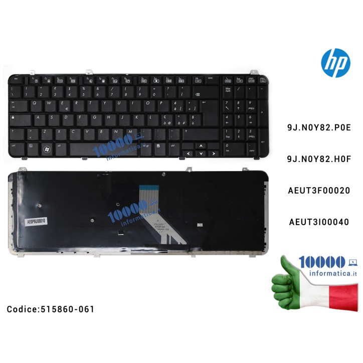 Tastiera Italiana HP Pavilion DV6-1000 DV6-1100 DV6-1200 DV6-2000 (NERA) 9J.N0Y82.P0E9J.N0Y82.H0F AEUT3F00020 AEUT3I00040 AUT3IT