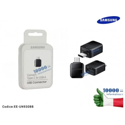 EE-UN930BB Adattatore OTG da Type-C a USB SAMSUNG Galaxy S8 S8 Plus SM-G950F SM-G955F [NERO] GH98-41288A [CONFEZIONATO]