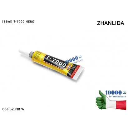 13876 Colla Multiuso ZHANLIDA T-7000 [15ml] Glue T7000 Gel Nero Adesivo per Riparazioni Cellulari Frame Touch Screen Display ...