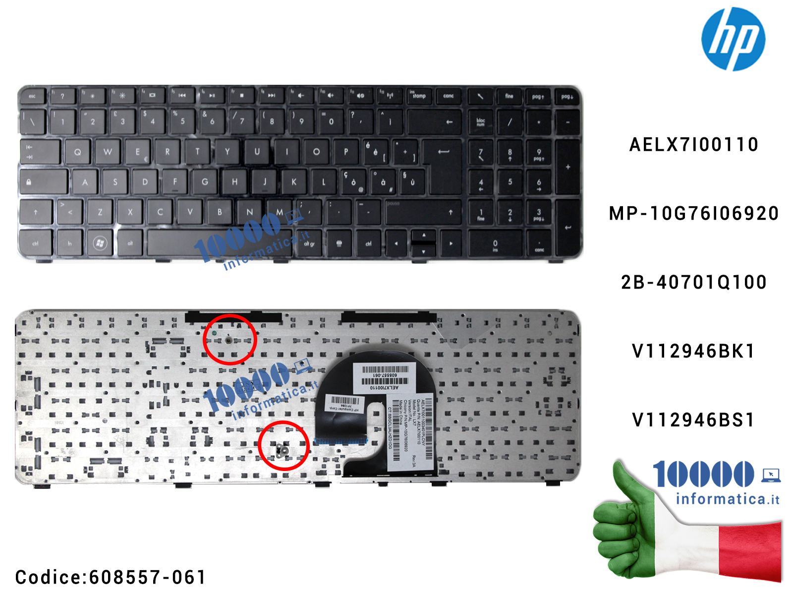 Tastiera Compatibile Con HP Pavilion Dv7-4100st Dv7-4101eg - Foto 3