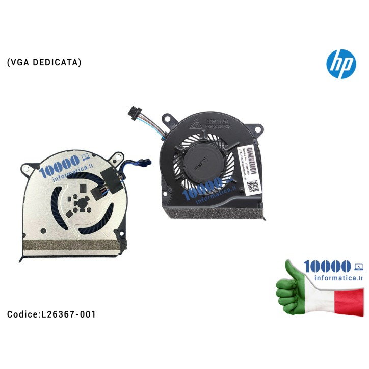 Ventola Fan CPU HP Pavilion 14-CE (VGA DEDICATA) TPN-Q207 14-CE0009NL 14-CE1004TX 14-CE1005TX 14-CE1006TX (DIS) L26367-001