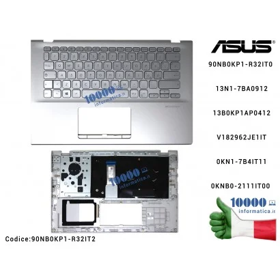 90NB0KP1-R32IT2 Tastiera Italiana Completa di Top Case Superiore ASUS VivoBook 14 X412 F412 S412 (Transparent Silver) X412D X...