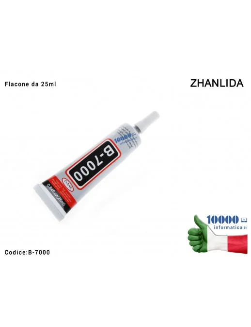 13934 Colla Multiuso ZHANLIDA B-7000 [25ml] Glue B7000 Gel Trasparente Adesivo per Riparazioni Cellulari Frame Touch Screen D...