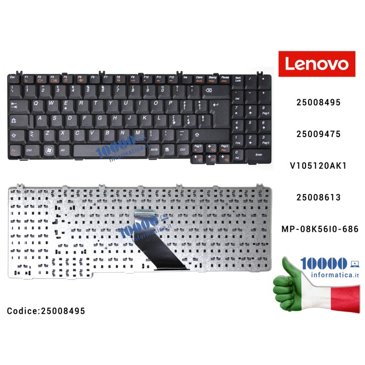 Tastiera Italiana LENOVO B560 B550 B560A G550 G550A A3S 25008495 25009475 V105120AK1 25008613 MP-08K56I0-686