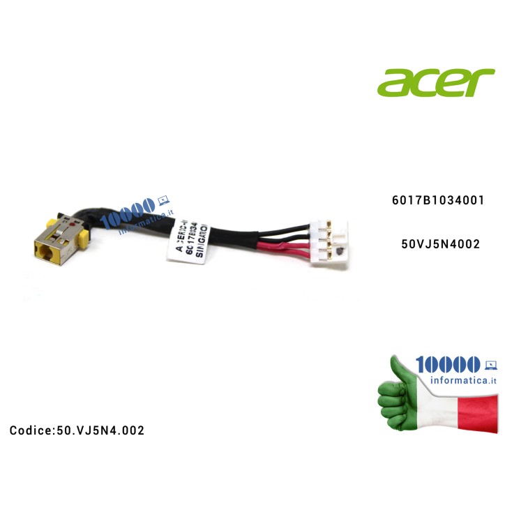 Connettore di Alimentazione DC Power Jack ACER TravelMate X3410 X3310 X30-51 X314-51 TMX30-51 TMX314-51 TMX3310 TMX3410 TMX40-51