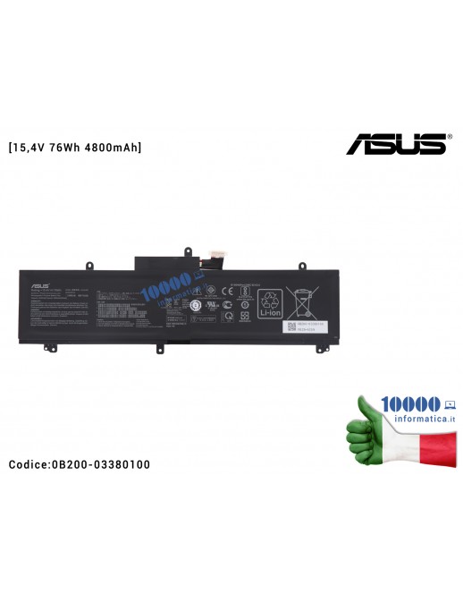 Batteria C41N1837 ASUS ProArt StudioBook Pro 15 W500G5T ROG Zephryus GA502 GX502 FX516PR [15,4V 76Wh 4800mAh] 0B200-03380100