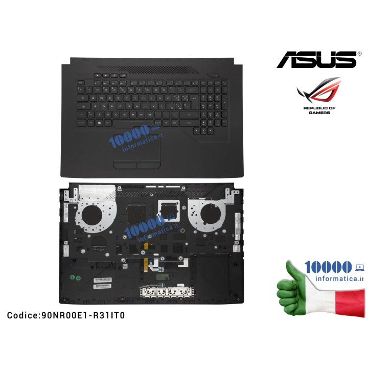 Tastiera Italiana Retroilluminata (RGB) Completa di Top Case Superiore ASUS Rog Strix Scar Edition GL703GM GL703GS + TouchPad in