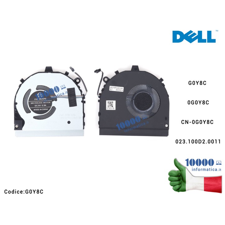 Ventola di Raffreddamento Fan CPU DELL Inspiron 13 7386 2-in-1 G0Y8C CN-0G0Y8C 0G0Y8C 023.100D2.0011 023.100D2.0011.A01