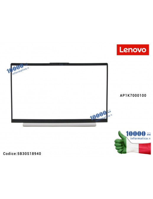Bezel Cornice LCD Lenovo ideapad 5-15IIL05 81YK 5-15ARE05 81YQ 5B30S18940 Cornice Bezel LCD LENOVO IdeaPad 5-15IIL05 (81YK) 5-15ARE05 (81YQ) 5-15ITL05 (82FG) 5-15ALC05 [Grigio Platino] (PL_GREY) 5B30S18940 AP1K7000100 FRU5B30S18940