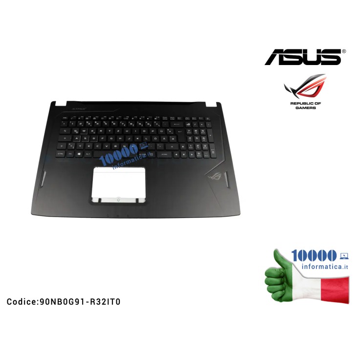 Tastiera Italiana Top Case Superiore ASUS ROG Strix GL702VI GL702V Retroilluminata 90NB0G91-R32IT0