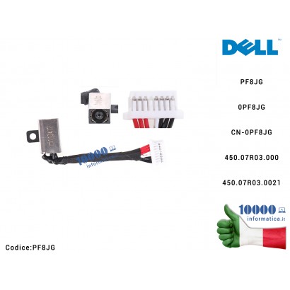 Connettore DC Power Jack DELL Inspiron 15 5568 7569 7579 13 5368 5378 Latitude 3379 3390 PF8JG...