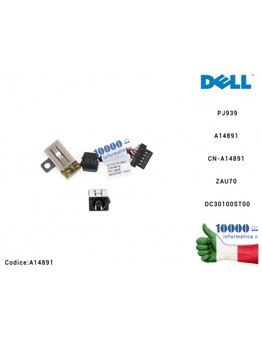 Connettore DC Power Jack PJ939 DELL Latitude 13 7350 A14891 CN-A14891 ZAU70 DC30100ST00