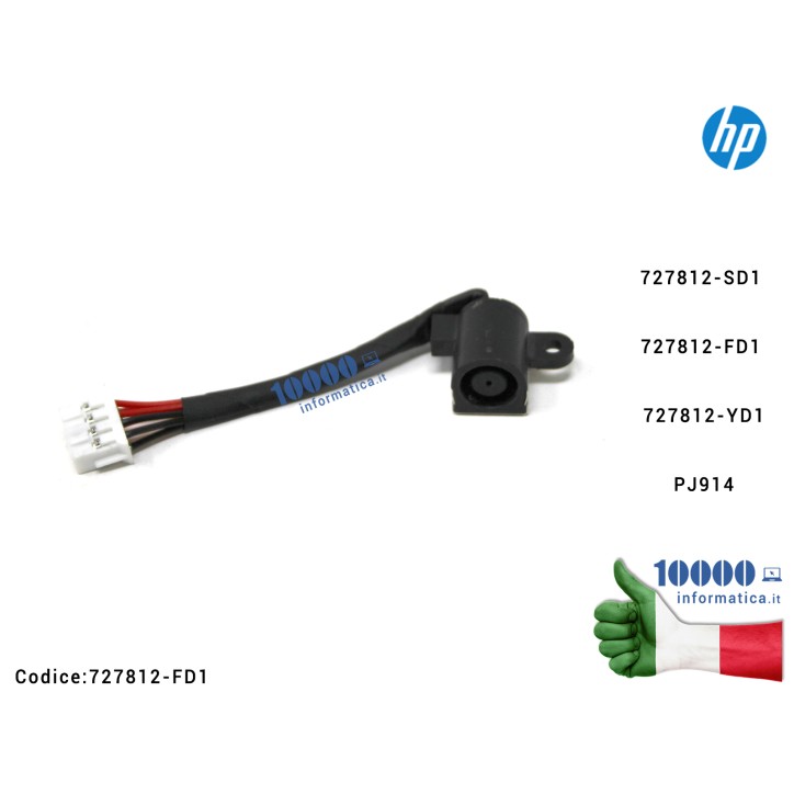 Connettore DC Power Jack PJ914 HP ProBook 650 G1 650 G2 650 G3 650 G4 650 G5 727812-SD1 727812-FD1 727812-YD1