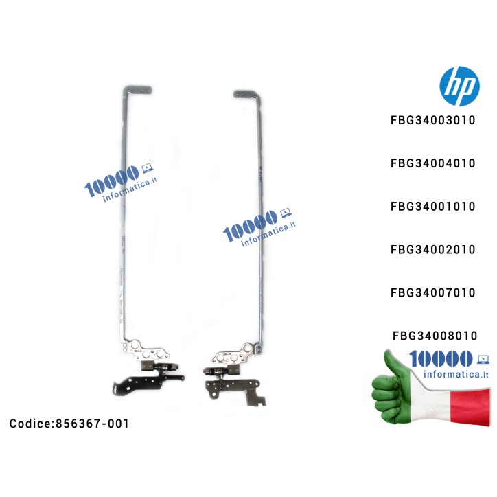 Cerniere Hinges LCD [COPPIA] HP 15-AU 15-AW [R+L] 856367-001 FBG34003010 FBG34001010 FBG34001010 FBG34002010 FBG34007010 FBG34008010