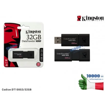 DT100G3/32GB Chiavetta USB Pen Drive KINGSTON Data Traveler 100 G3 USB 3.0 [32 GB]