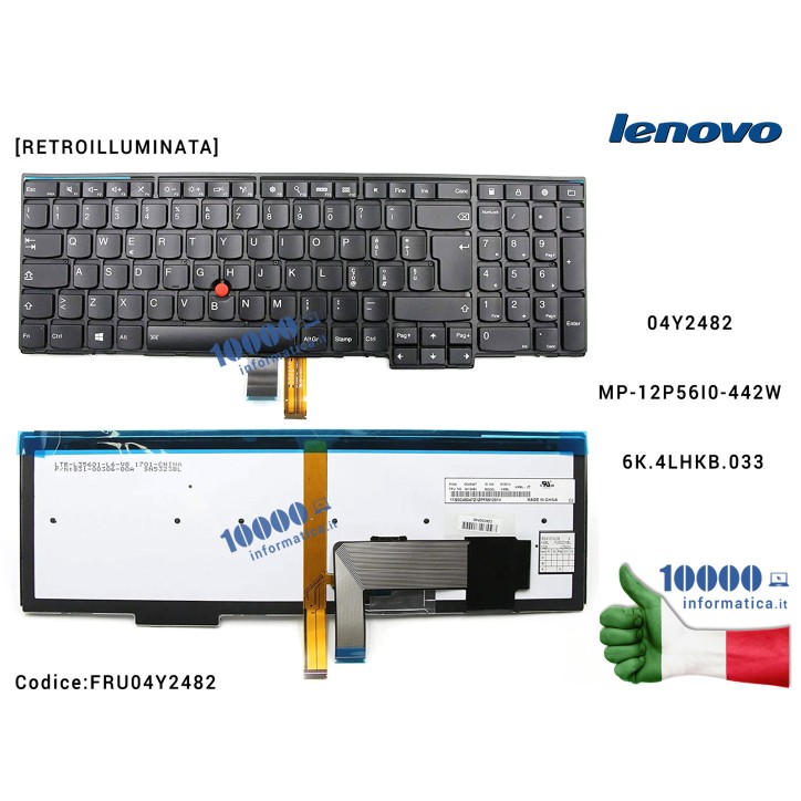 Tastiera Retroilluminata Italiana LENOVO ThinkPad E531 E540 E545 L540 P50s T540 T540p T550 T560 W540 W541 W550s 04Y2482 MP-12P56