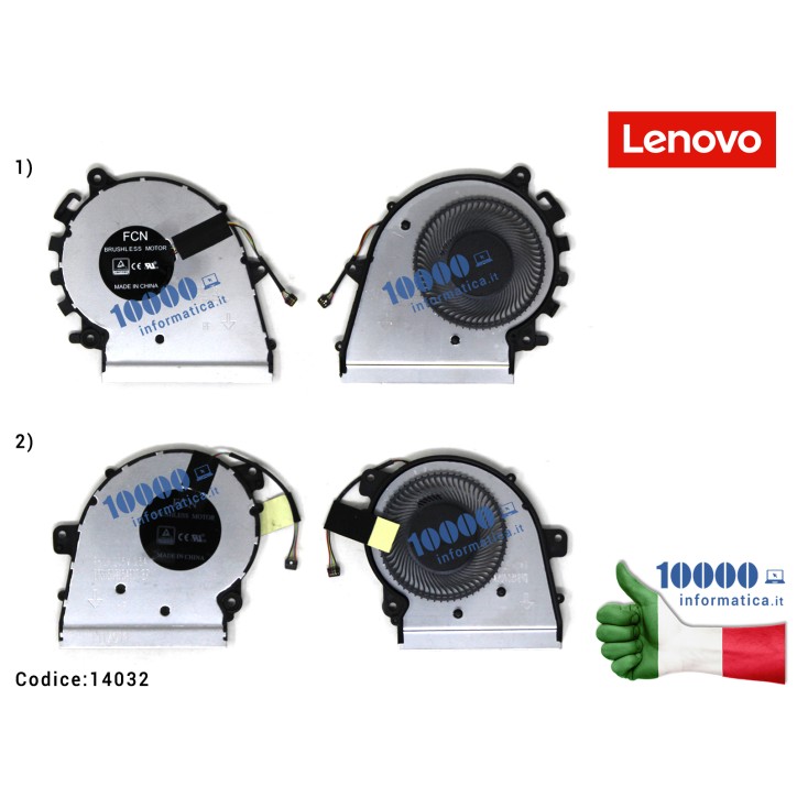Ventola di Raffreddamento DUAL Fan CPU LENOVO Yoga 530-14 530-14ARR (81H9) 530-14IKB (81EK) (81FQ) Flex 6-14IKB 6-14ARR DFS150705AF0T