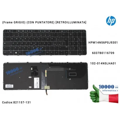 821157-061 Tastiera Italiana Retroilluminata HP EliteBook 755 G3 850 G3 850 G4 ZBook 15U G3 G4 (FRAME GRIGIO) (CON PUNTATORE)...