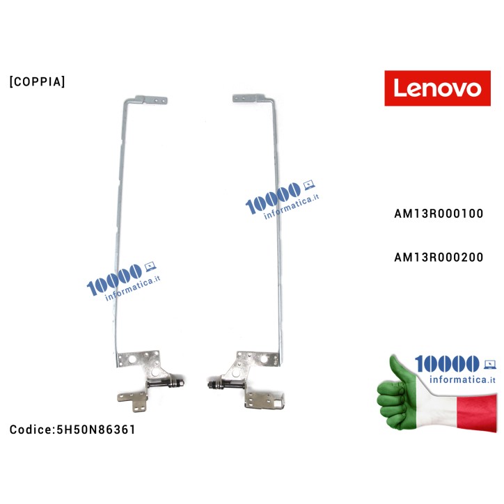 Cerniere Hinges LENOVO IdeaPad 320-15 520-15 320-15IKB (81BG) (81BT) 520-15IKB 320-15ISK 320-15AST 320-15ABR 330-15AST 330-15ICN 330-15IKB 330-15ICH  [COPPIA] AM13R000100AM13R000200 5H50N86361 Cerniera Hinge