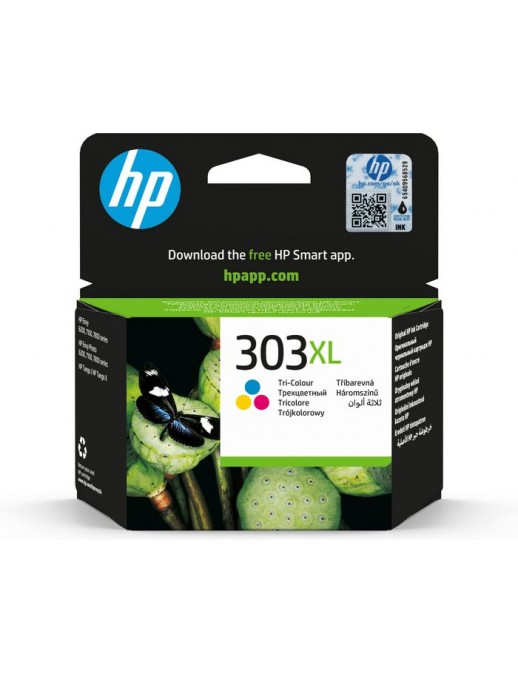 T6N03AE HP 303XL High Yield Tri-color Original Ink Cartridge 190780571057, 190780571071, 190780571064