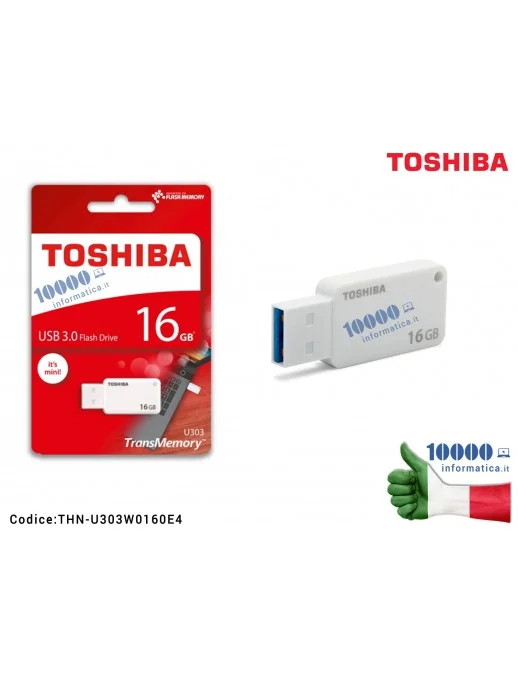 THN-U303W0160E4 Chiavetta USB Pen Drive TOSHIBA TranMemory U303 AKATSUKI USB 3.0 [16 GB]