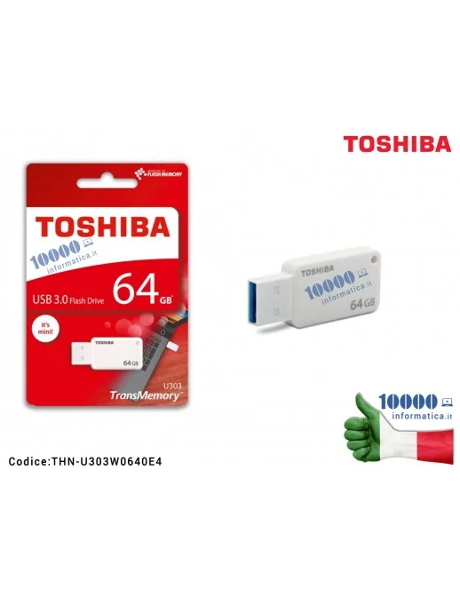 THN-U303W0640E4 Chiavetta USB Pen Drive TOSHIBA TranMemory U303 AKATSUKI USB 3.0 [64 GB]