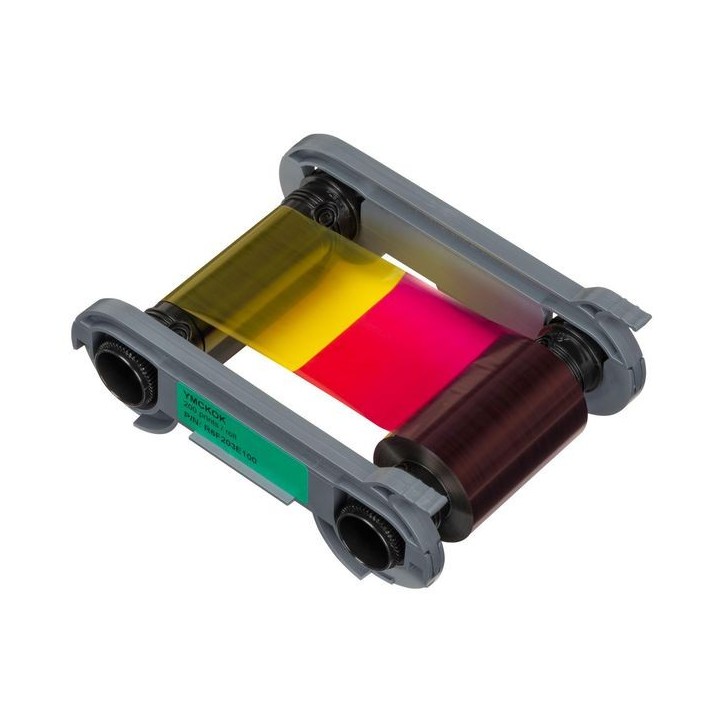R6F203E100 Evolis YMCKO-K Color Ribbon - 200 prints / roll 44103112