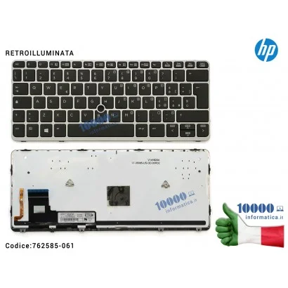 Tastiera Italiana Retroilluminata HP EliteBook 820 G1 720 G1 (FRAME SILVER) 730541-061 762585-061 776452-061 6037B0099406